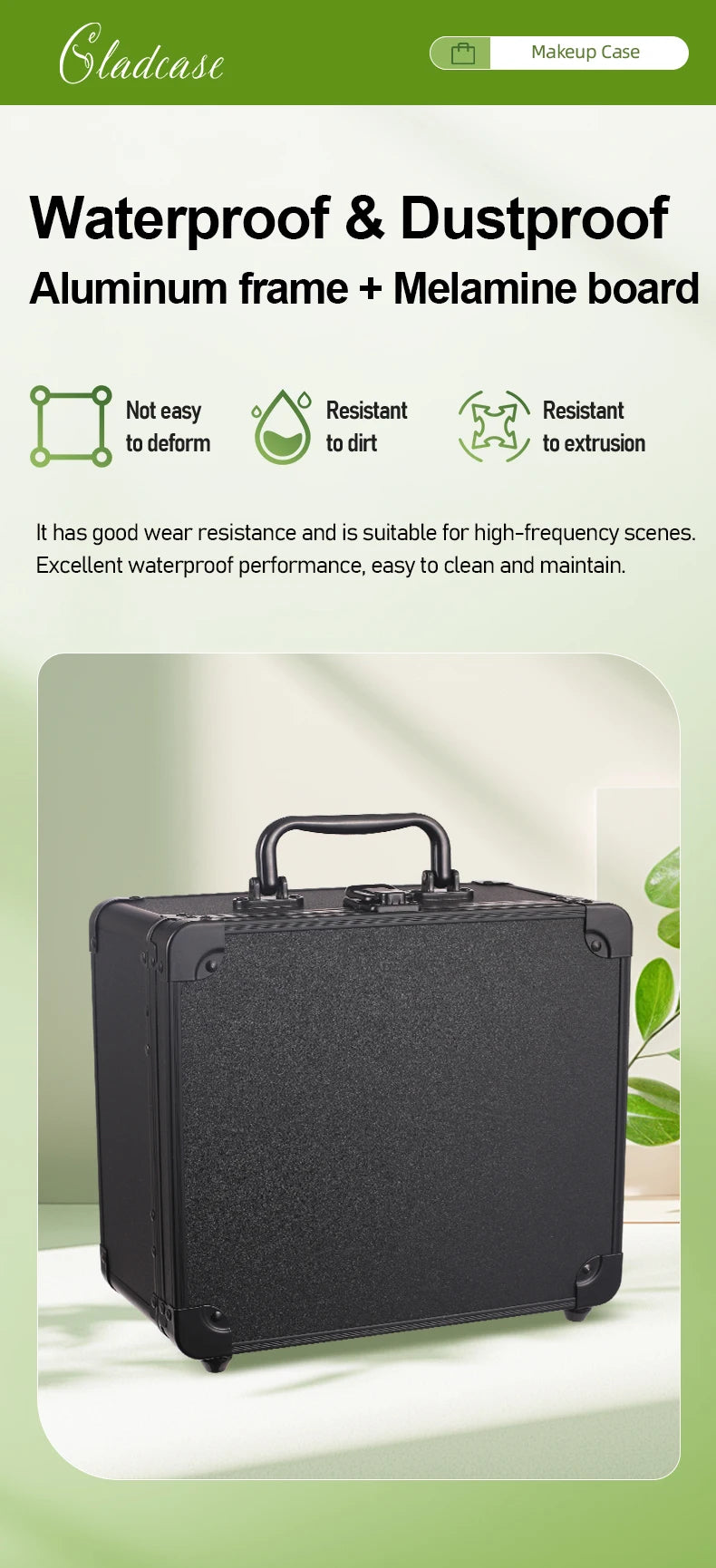 Portable Makeup Hard Case With Adjustable LED light Mirror