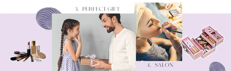 Portable Alloy Cosmetics Makeup Case [4 trays]