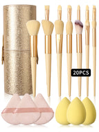 Makeup Brush Set With Sponge & Powder Puffs