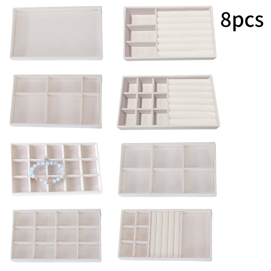 Jewelry Box Display Tray Set | Drawer Organizer | 8,10 Pcs