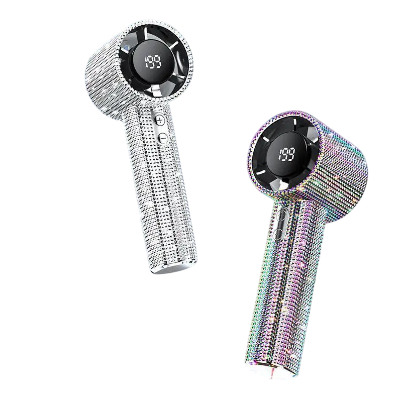 Portable Handheld Fan Covered With Diamonds