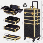 5 in 1 Rolling Makeup Train Case With Lid