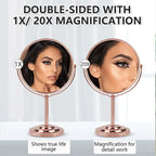 Double Side Standing Makeup Mirror With 2x Magnification [3/4/5 Inches]