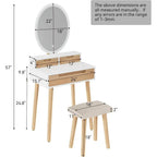 Compact Vanity Desk with Mirror and Storage for Small Spaces