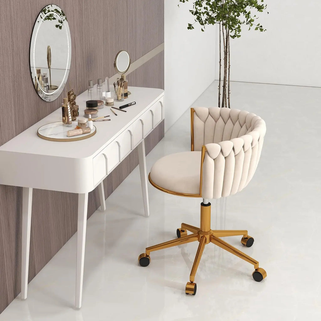 Vanity Chair With Gold Base