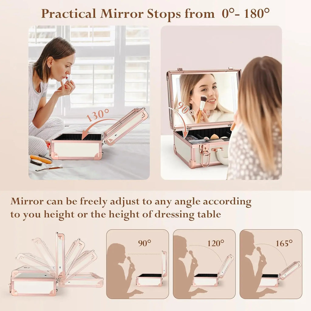 Travel Makeup Case With LED Mirror