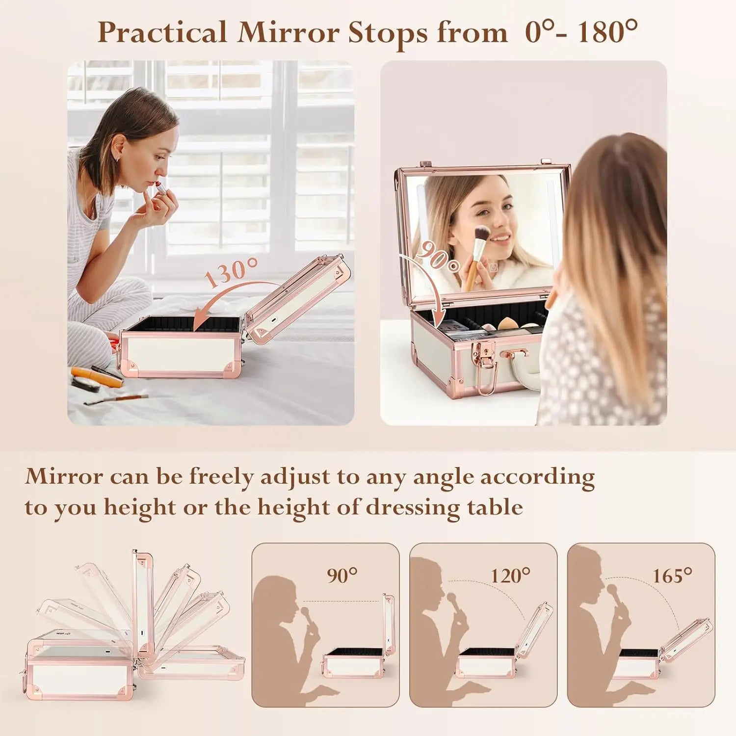 Travel Makeup Case With LED Mirror