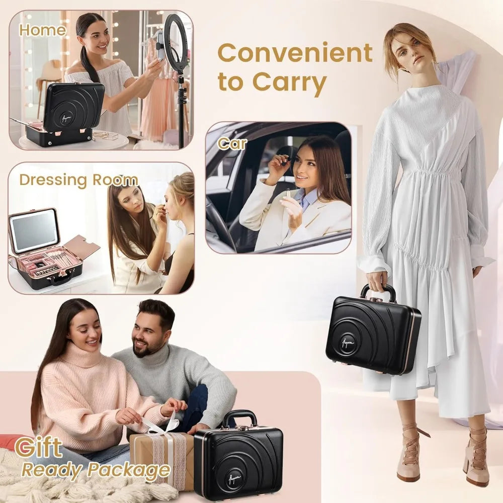 12" Travel Makeup Case With LED Mirror