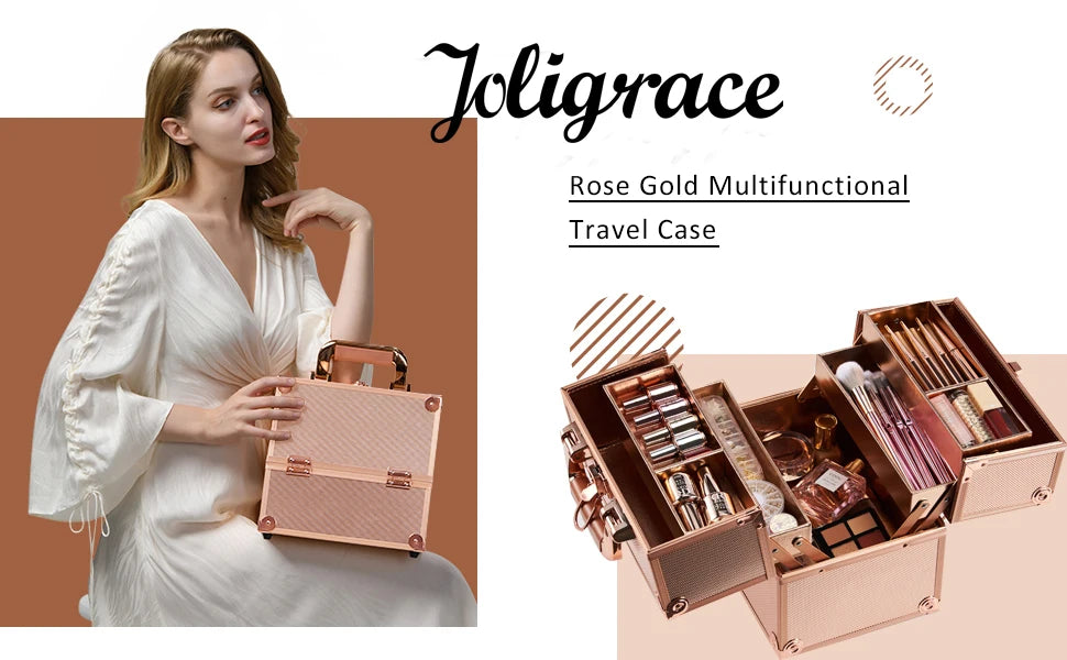 Portable Alloy Cosmetics Makeup Case