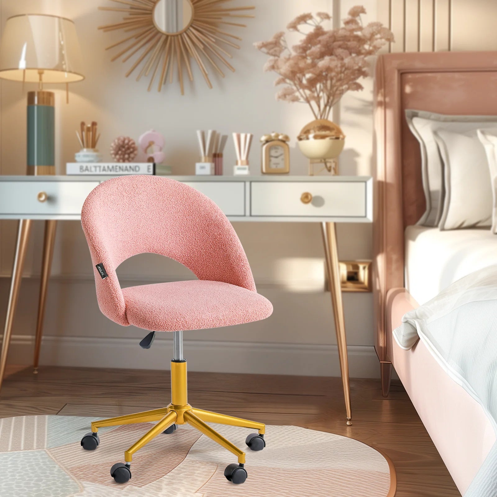 Makeup Vanity Desk  Adjustable Swivel Chair