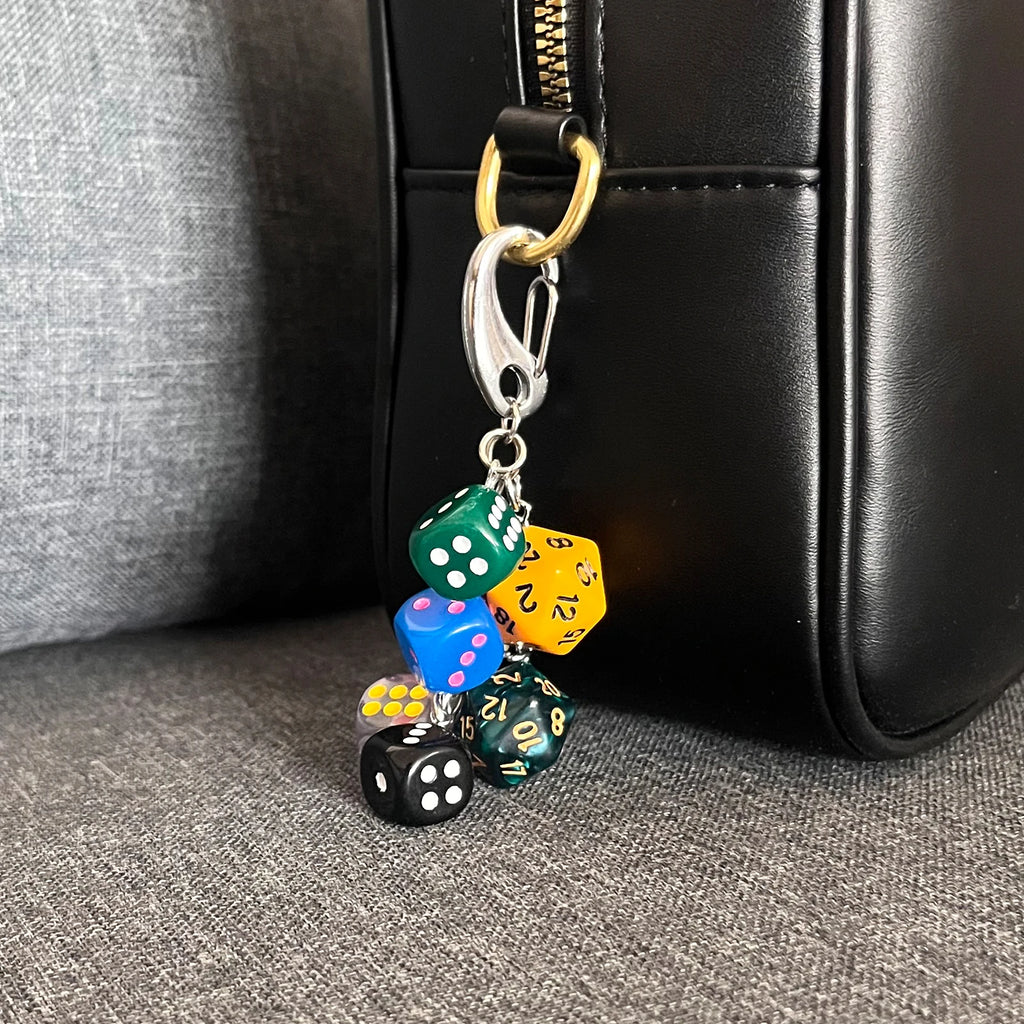 Vintage Dice Shape Bag Keychain