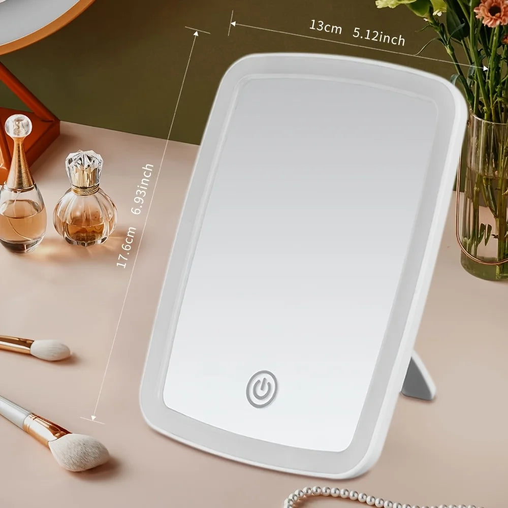 Compact Tabletop LED Makeup Mirror