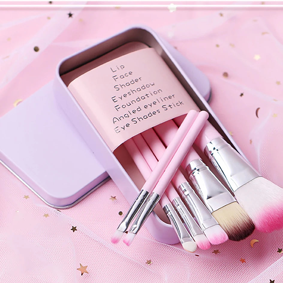 Hello Kitty Makeup Brush Set with Storage Box [7Pcs]