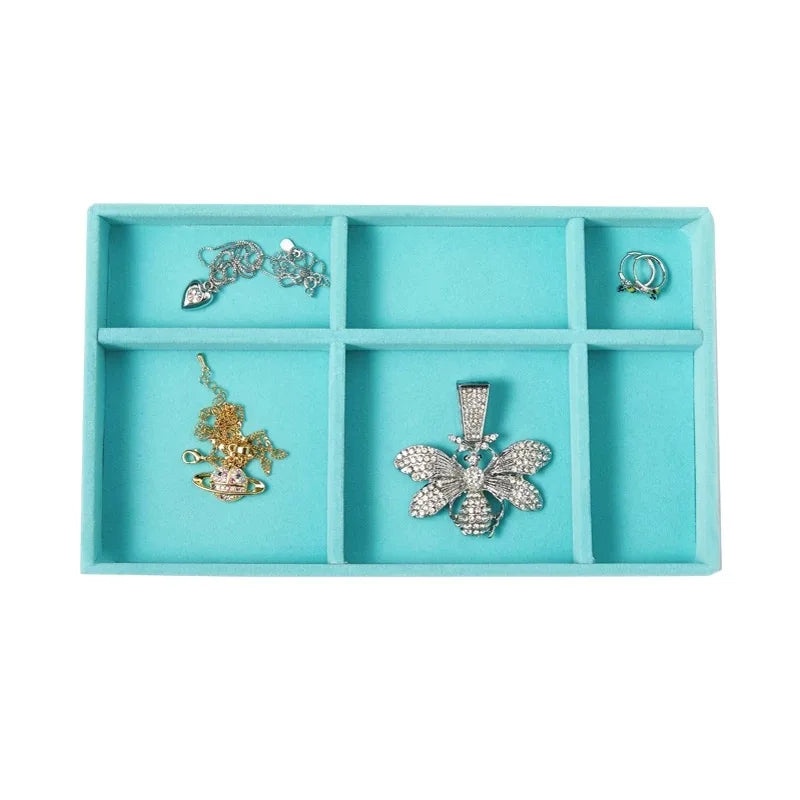 Luxury Velvet Drawer Organizer Tray [Light Blue]