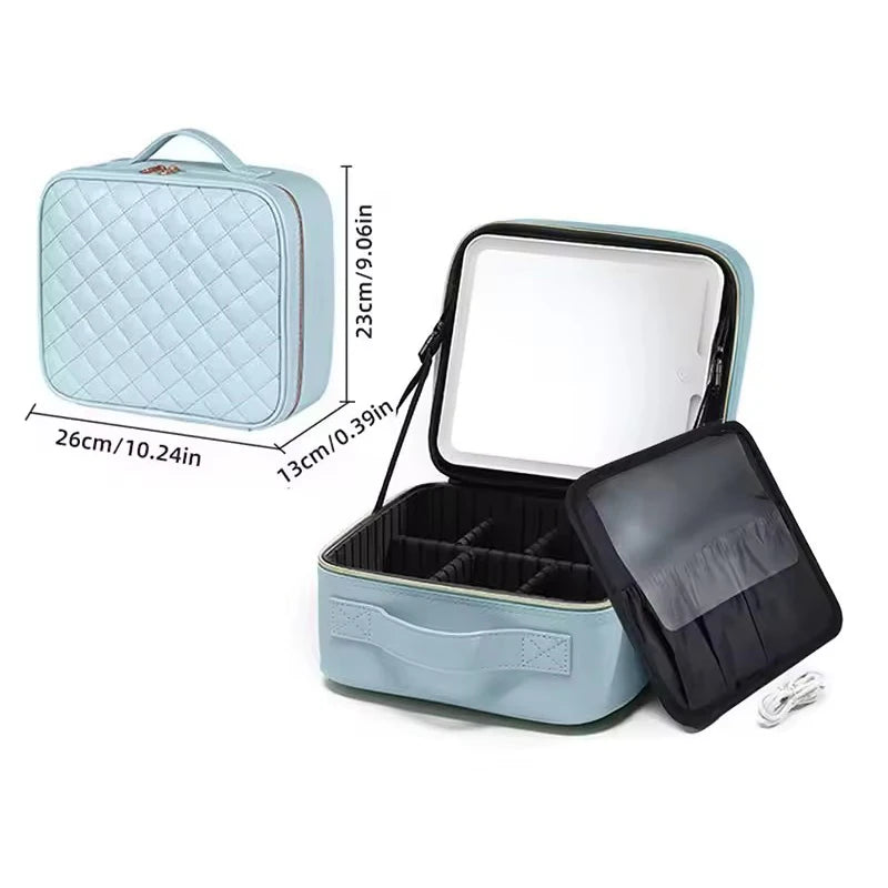 Makeup & Cosmetic Travel Box With LED Mirror [Small]