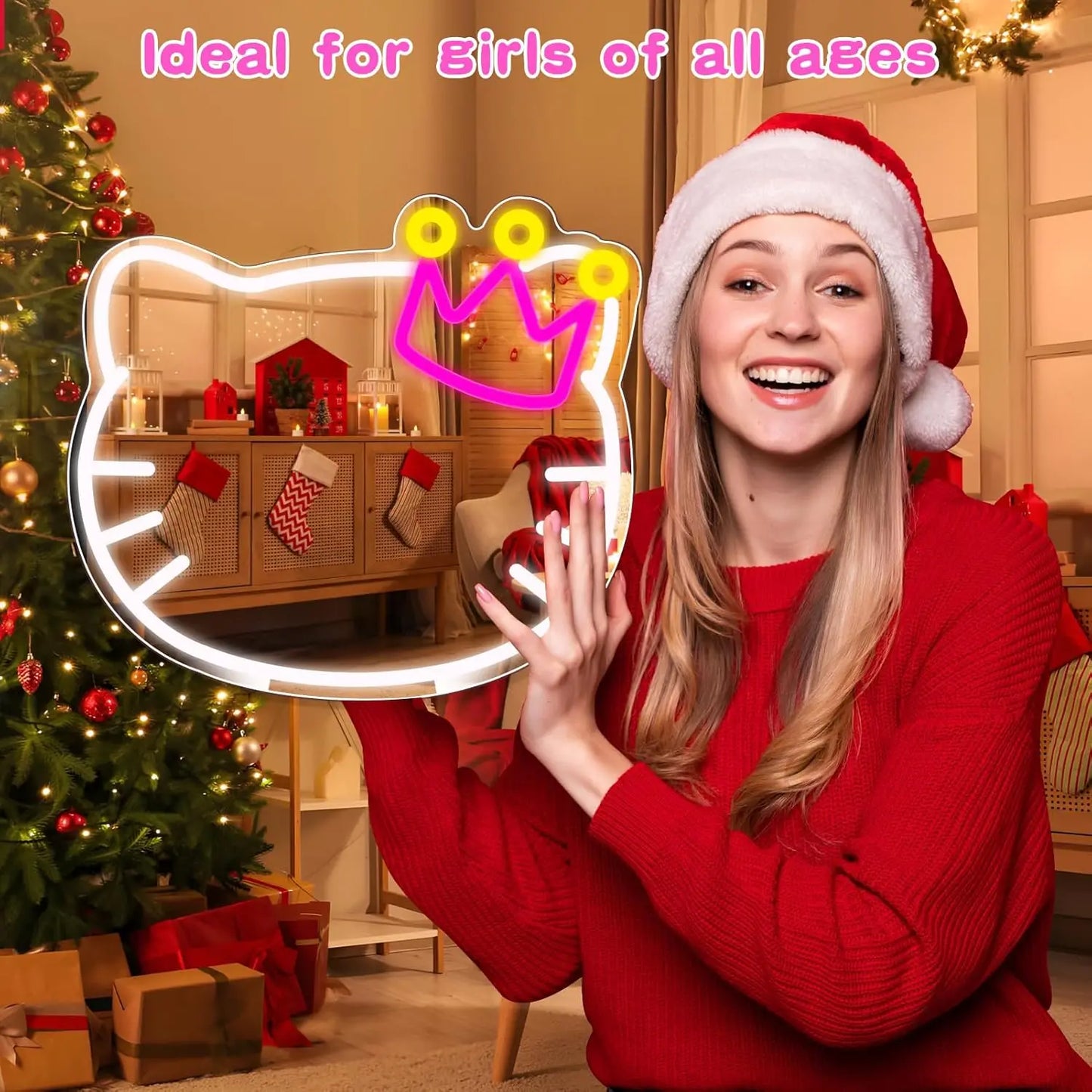 Hello Kitty Neon LED Light Makeup Mirror