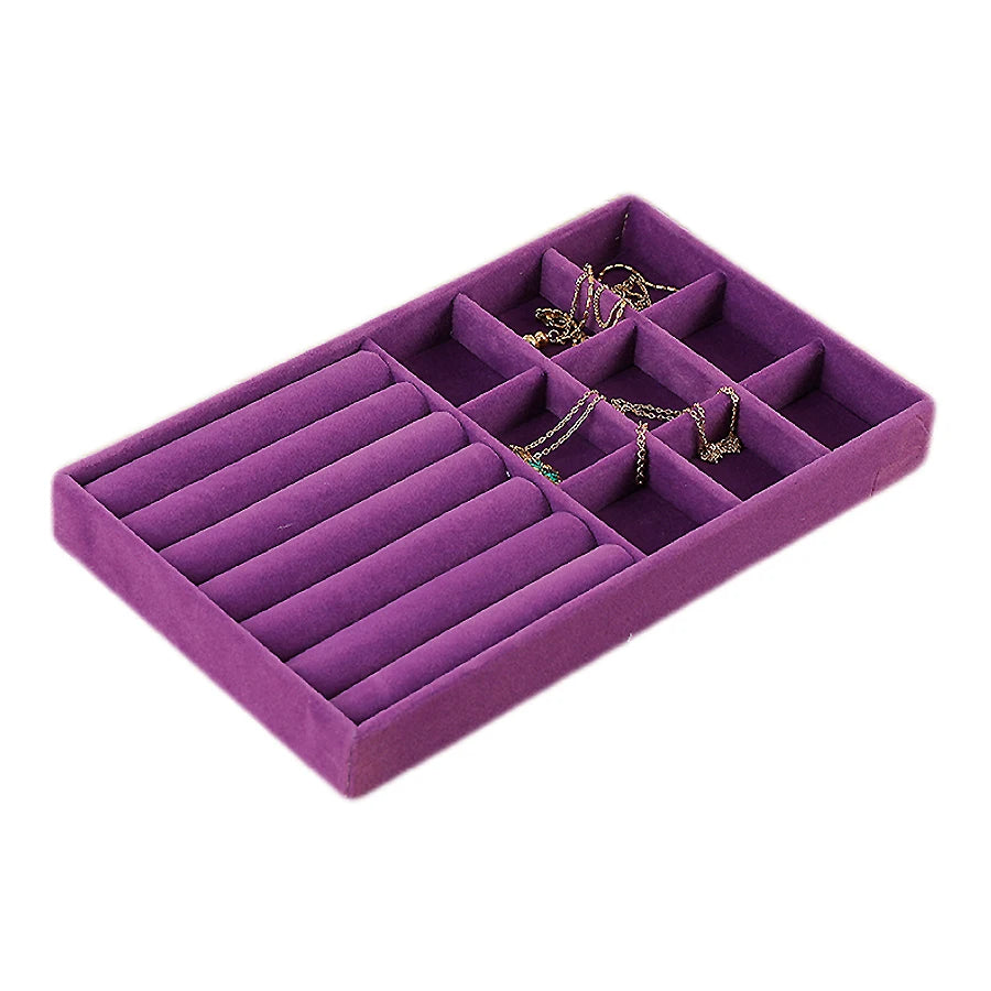 Luxury Velvet Drawer Organizer Tray [Violet]