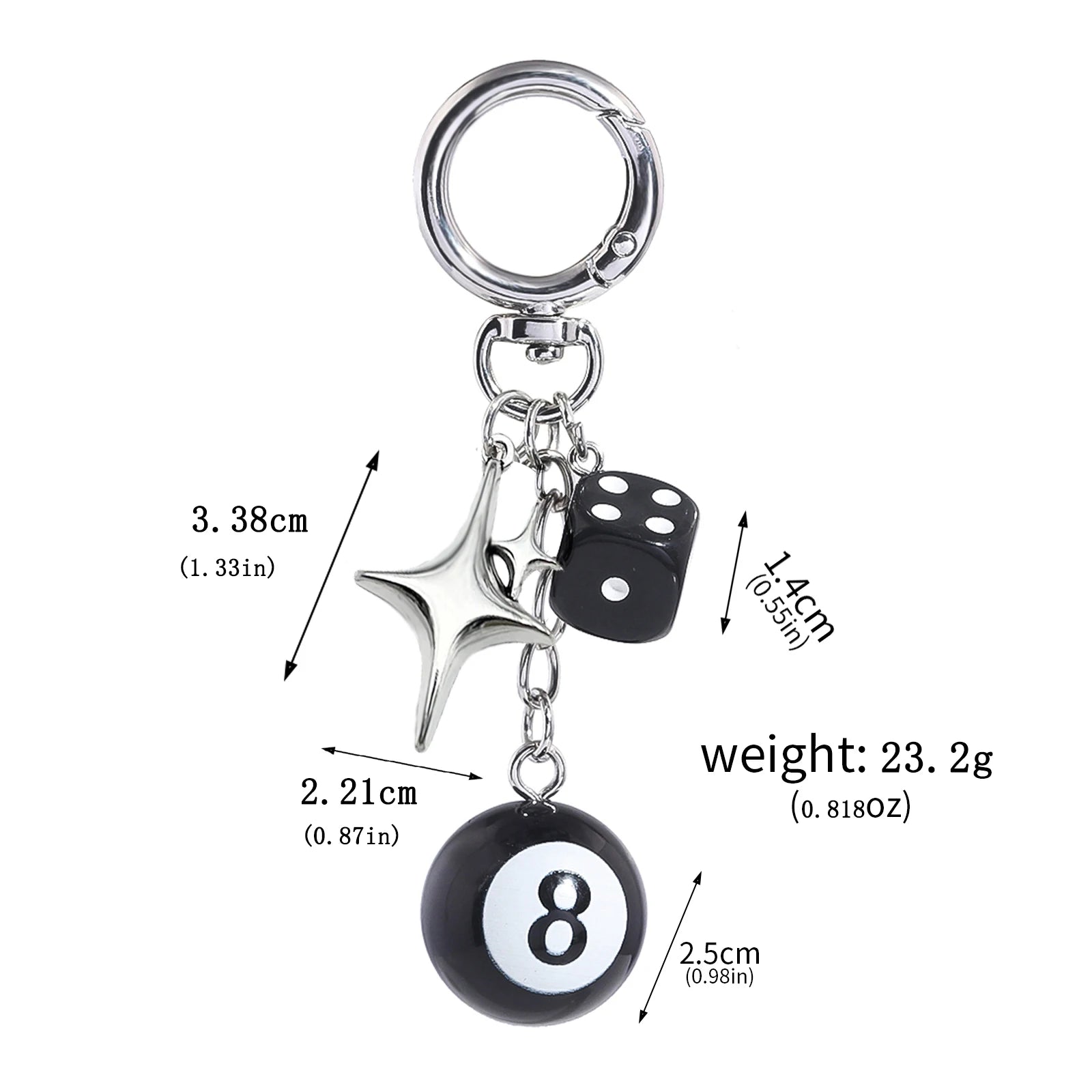 Billiard Ball Shape Bag Keychain