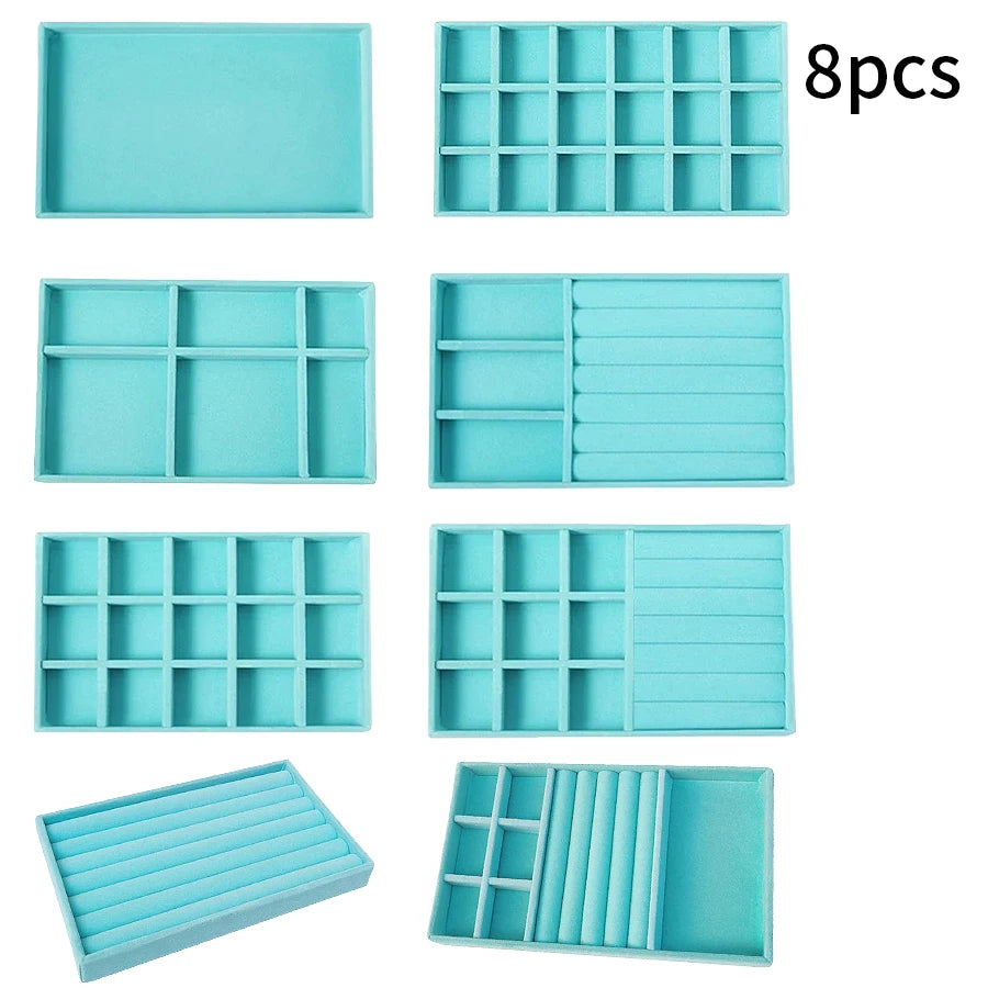 Jewelry Box Display Tray Set | Drawer Organizer | 8,10 Pcs
