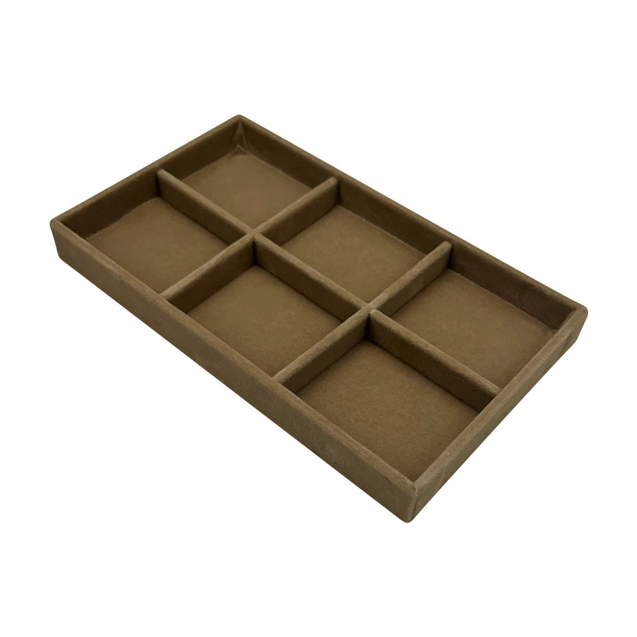 Luxury Velvet Drawer Organizer Tray [Brown]