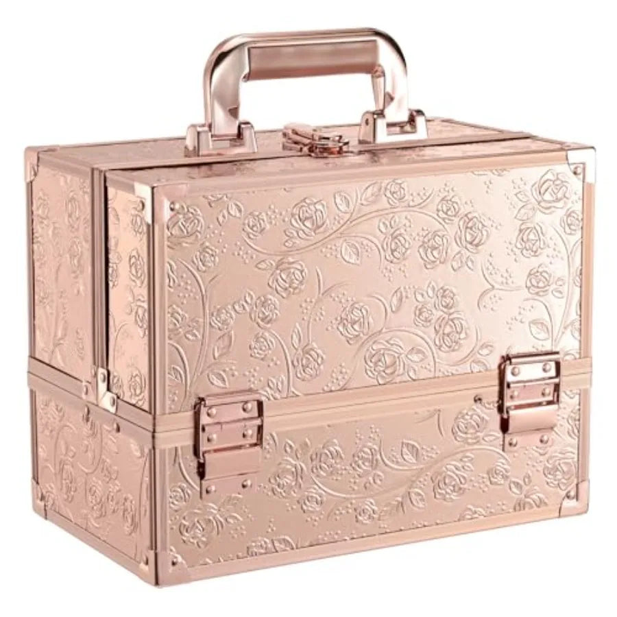 Large Capacity Makeup Organizer Box With Mirror & 3 Trays