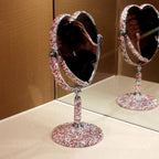 HeartGlow 360° Makeup Mirror (Double-Sided Heart Shape)