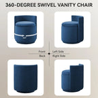 360° Swivel Dressing Table Stool - Blue
