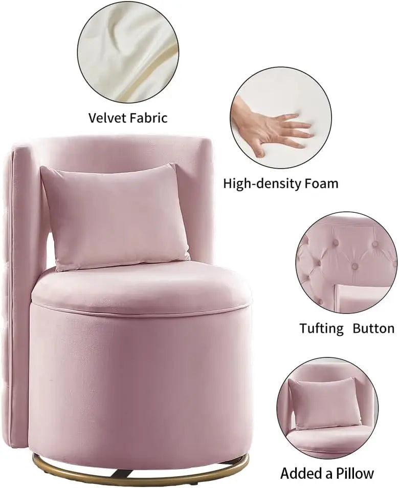 360° Swivel Barrel Chair - Pink