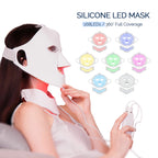 LED Light Therapy Face & Neck Mask with 7 Colors