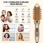 Heated Round Hair Curler Brush - Gold