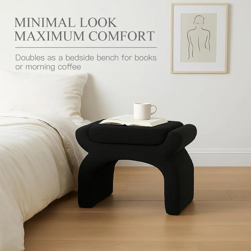 Minimalist Black Vanity Stool
