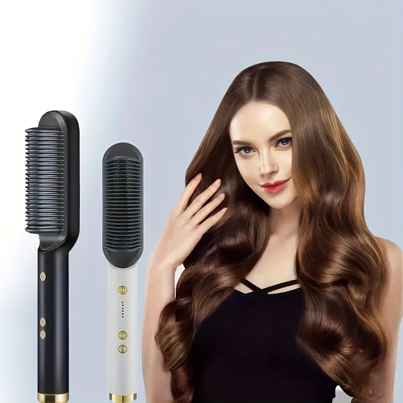 Electric Straight Hair Curling Styling Brush