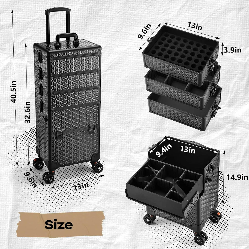 5 in 1 Customizable Makeup Train Case