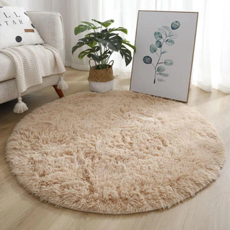 Soft Fluffy Circular Rugs for Vanity Desk Chair