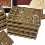 Luxury Velvet Drawer Organizer Tray [Brown]