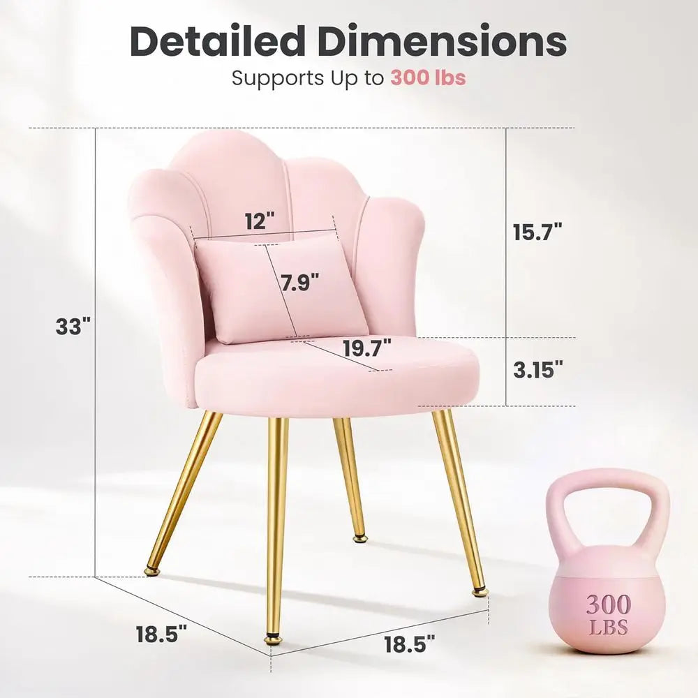 Petal Vanity Chair with Backrest