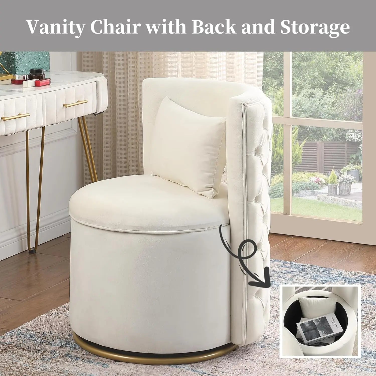 360° Swivel Barrel Chair - Beige
