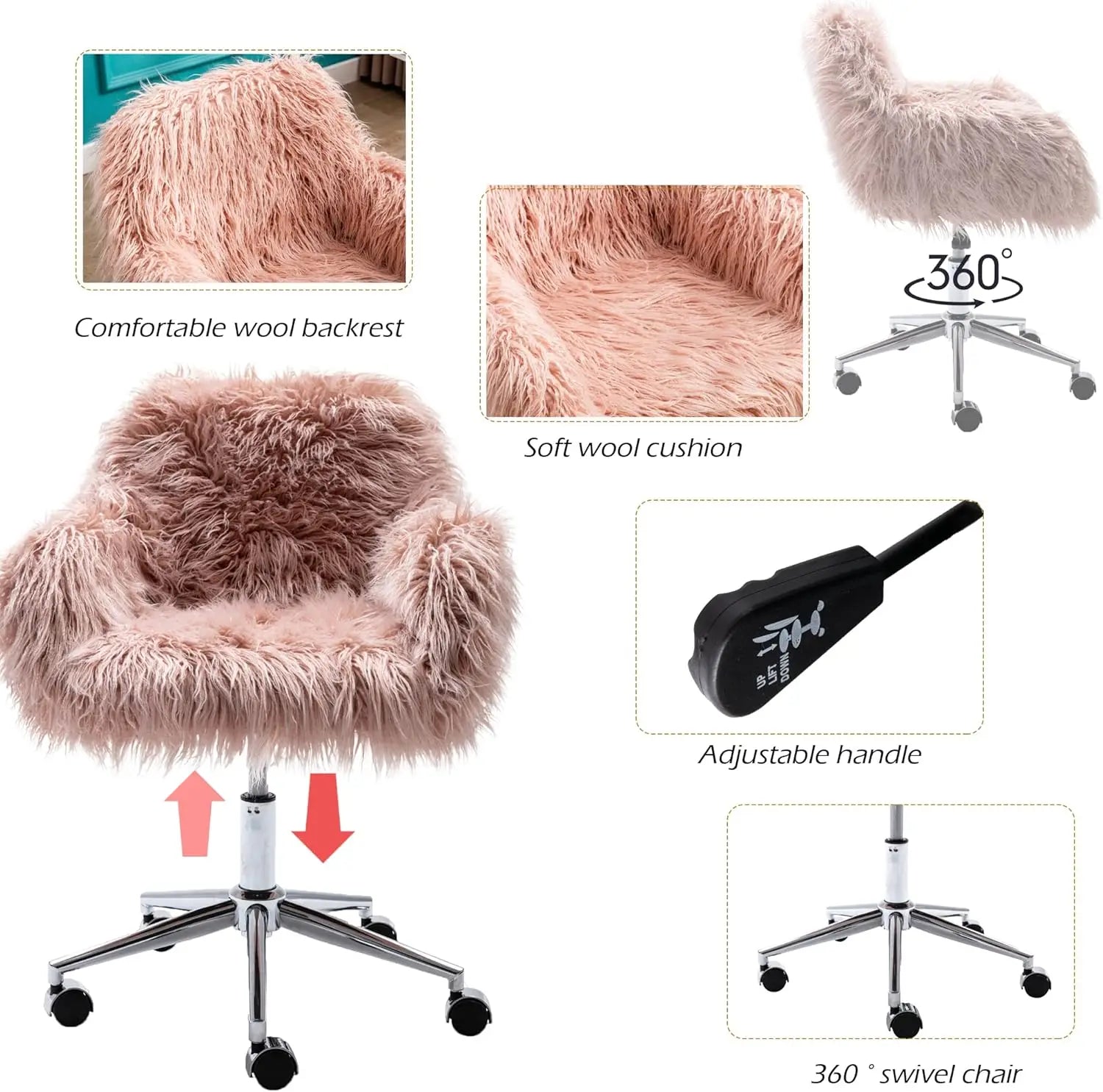 Faux Fur Vanity Chair