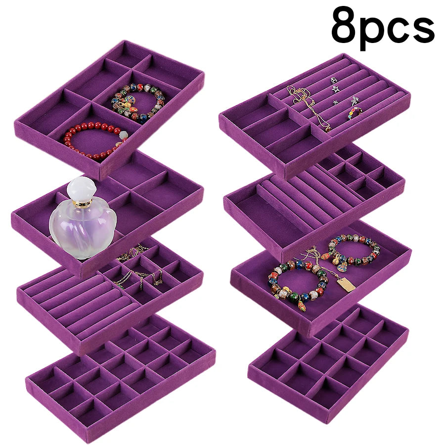 Jewelry Box Display Tray Set | Drawer Organizer | 8,10 Pcs