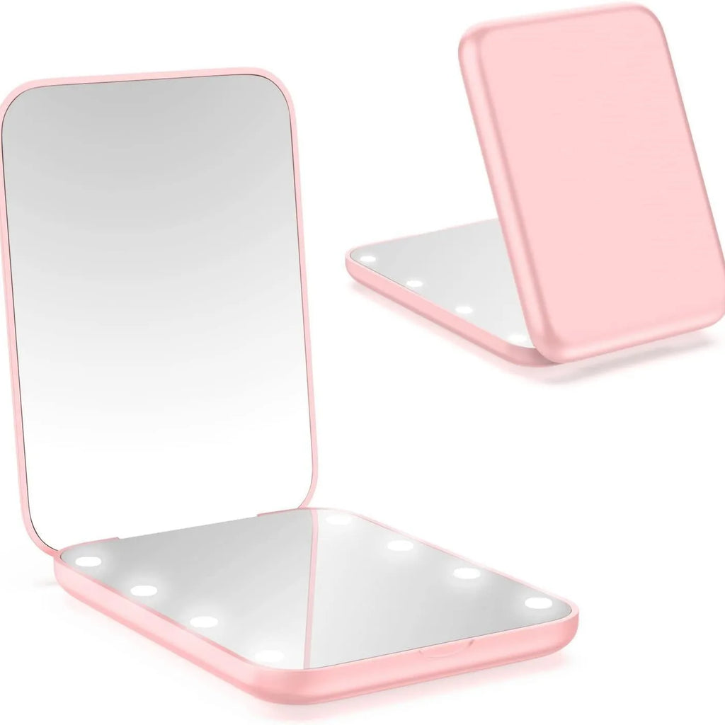 Portable Mini LED Makeup Vanity Mirrors with 2X Magnification