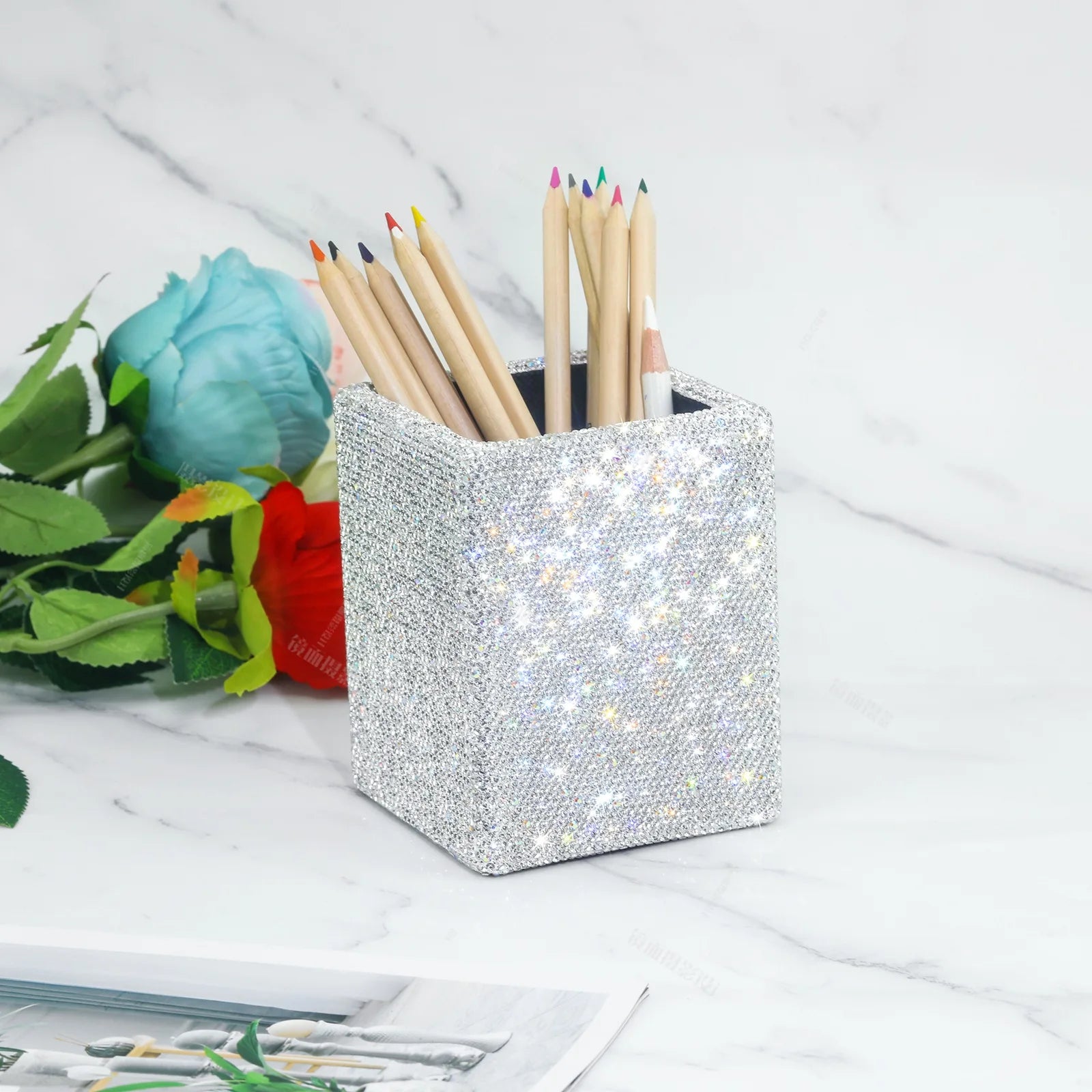 Luxury Sparkling Rhinestone Makeup Brush Holder