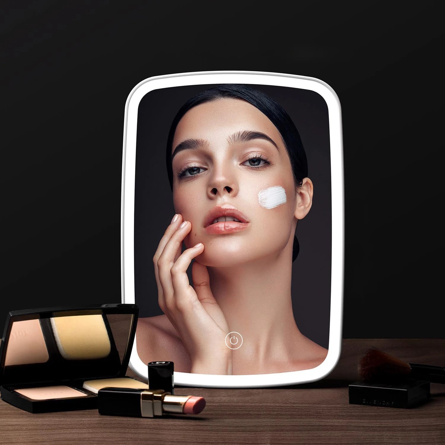 Compact Tabletop LED Makeup Mirror
