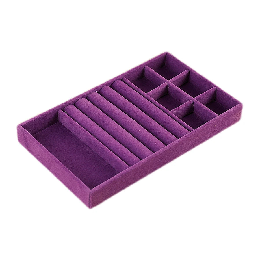 Luxury Velvet Drawer Organizer Tray [Violet]