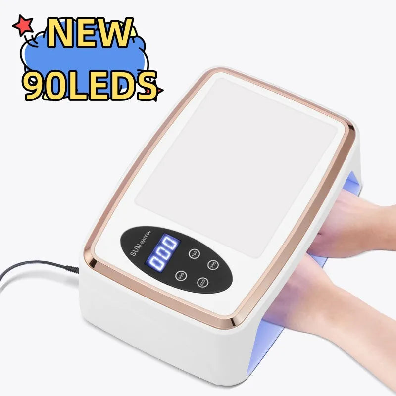 Rechargeable UV LED Nail Dryer Lamp 66W, 4 Timer Setting & 90 LED