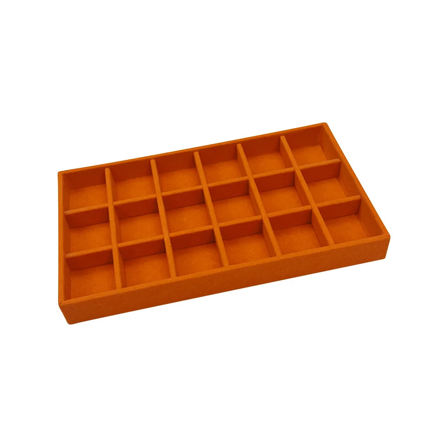 Luxury Velvet Drawer Organizer Tray [Orange]