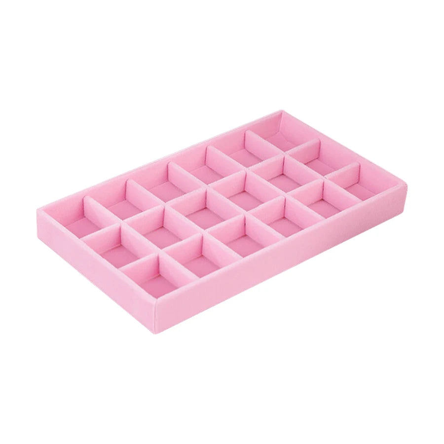 Luxury Velvet Drawer Organizer Tray [Pink]