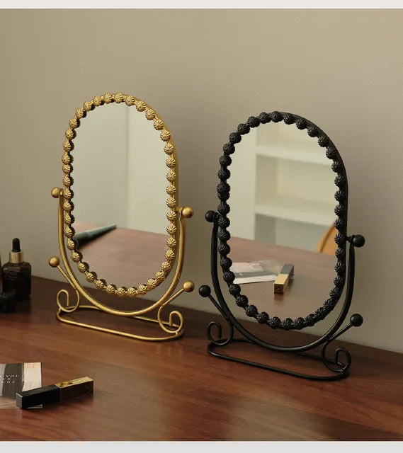 Luxury European Style Vertical Dressing Mirror with Gold Frame