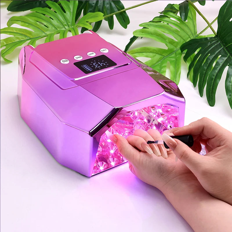 Rechargeable UV LED Nail Dryer Lamp 98W, 4 Timer Setting & 33 LED