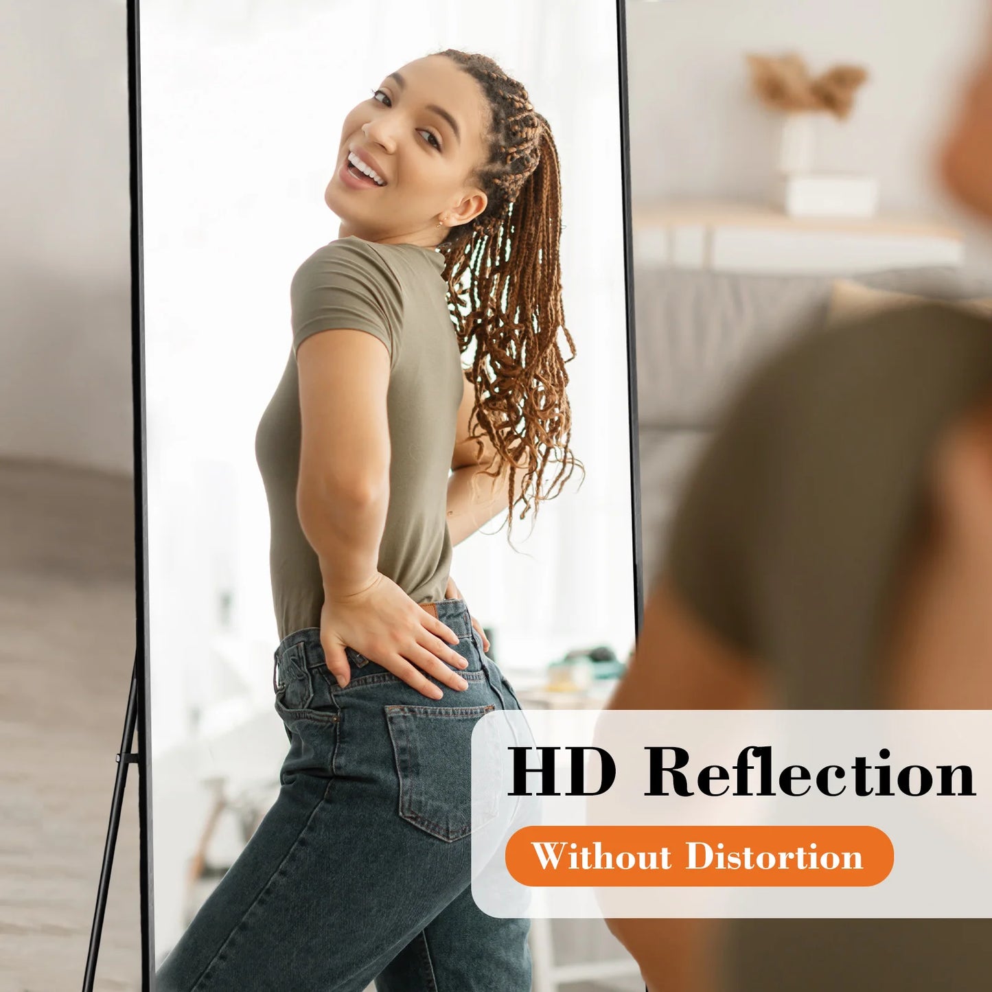 Rectangular Full-Length Mirror with Aluminum Frame [Size: 21"x 64"]