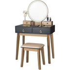 Contemporary Compact Makeup Vanity Set - Black & Golden